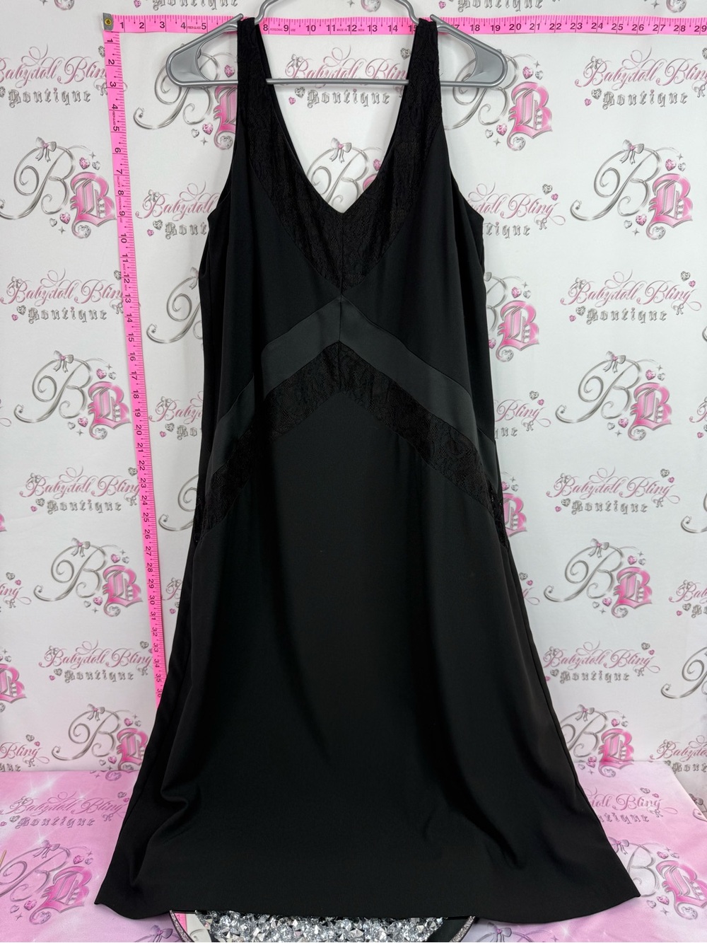 Michel Studio dress Lacie Black Lace-Trim Slip Chemise